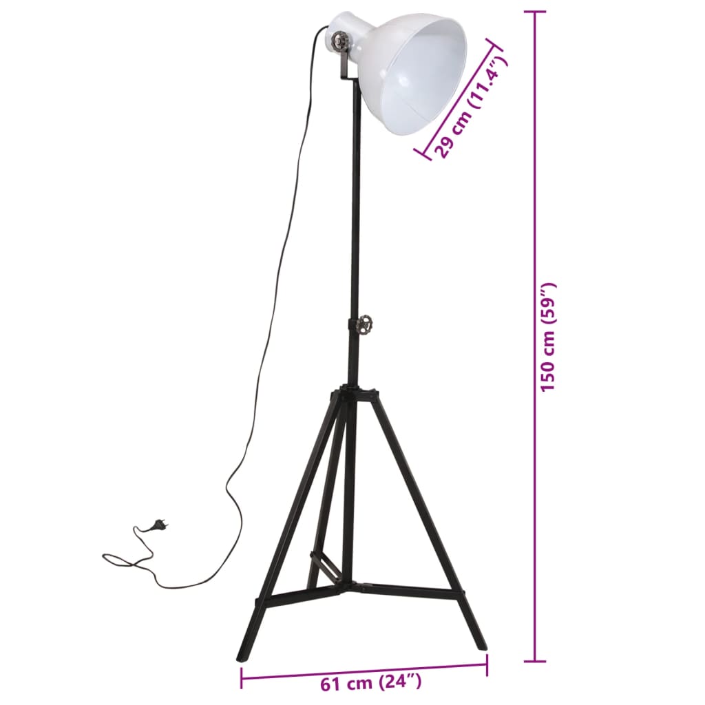 Φωτιστικό Δαπέδου 25 W Λευκό 61x61x90/150 εκ. Ε27 11