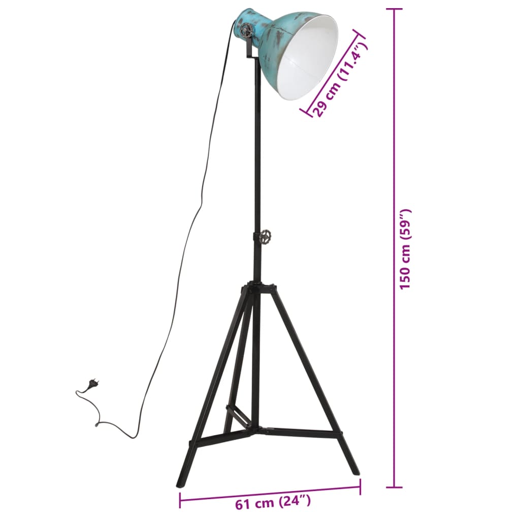 Φωτιστικό Δαπέδου 25 W Αντικέ Μπλε 61x61x90/150 εκ. Ε27 11
