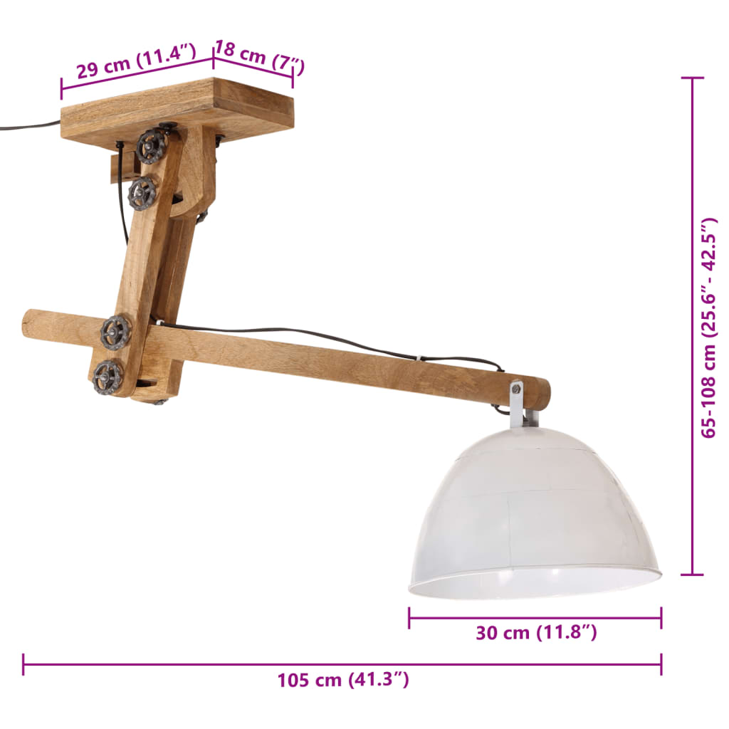 Φωτιστικό Οροφής 25 W Λευκό 105x30x65-108 εκ. Ε27 8
