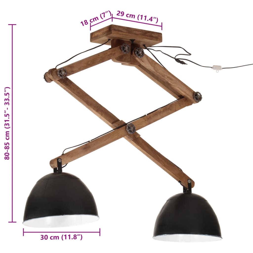 Φωτιστικό Οροφής 25 W Μαύρο 29x18x85 εκ. Ε27 8