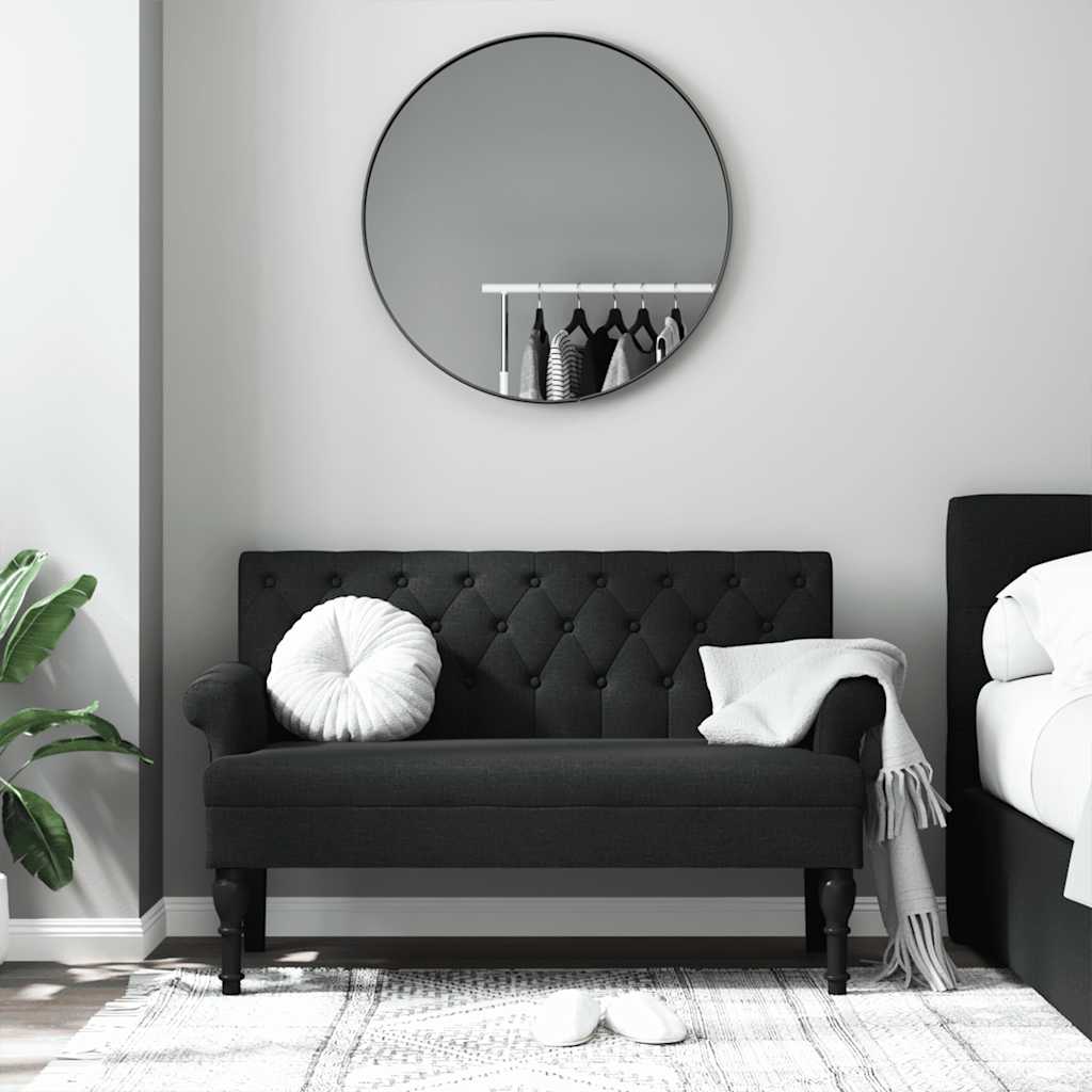 Παγκάκι με Πλάτη Μαύρο 120 x 62 x 75,5 εκ. Υφασμάτινο 3