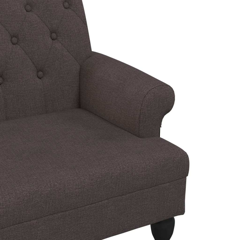 Παγκάκι με Πλάτη Σκούρο Καφέ 120 x 62 x 75,5 εκ. Υφασμάτινο 6