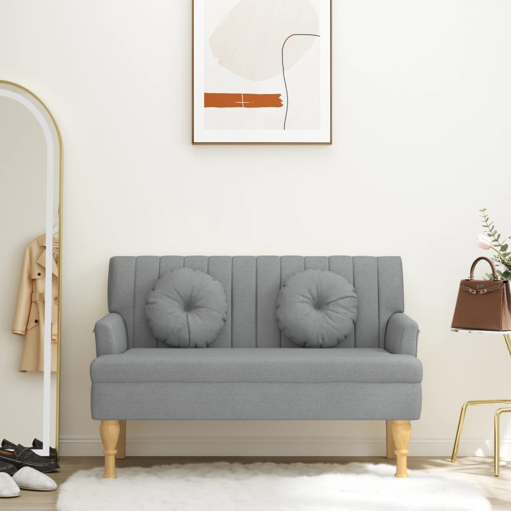 Παγκάκι με Μαξιλάρια Αν. Γκρι 113 x 64,5 x 75,5 εκ. Υφασμάτινο 1
