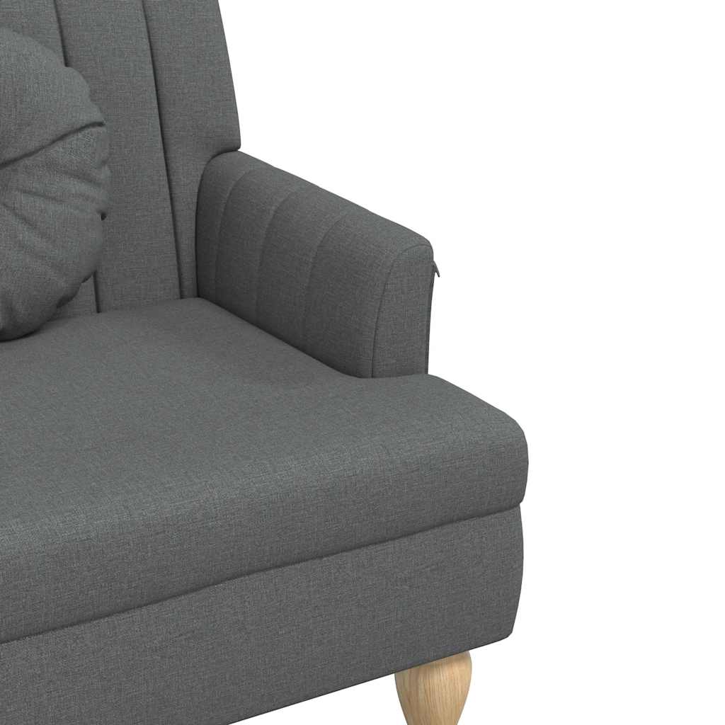 Παγκάκι Σκούρο Γκρι 113x64,5x75,5 εκ. Υφασμάτινο με Μαξιλάρια 7