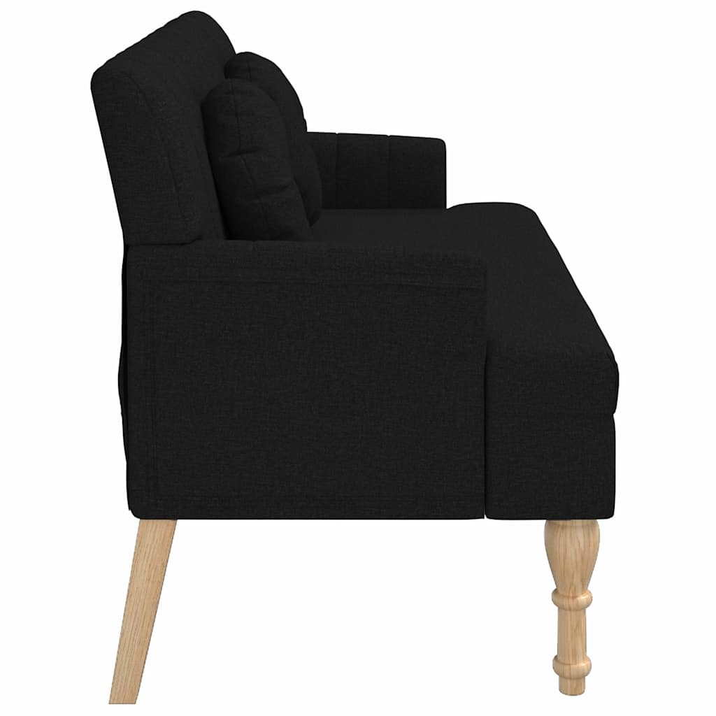 Παγκάκι Μαύρο 113 x 64,5 x 75,5 εκ. Υφασμάτινο με Μαξιλάρια 5