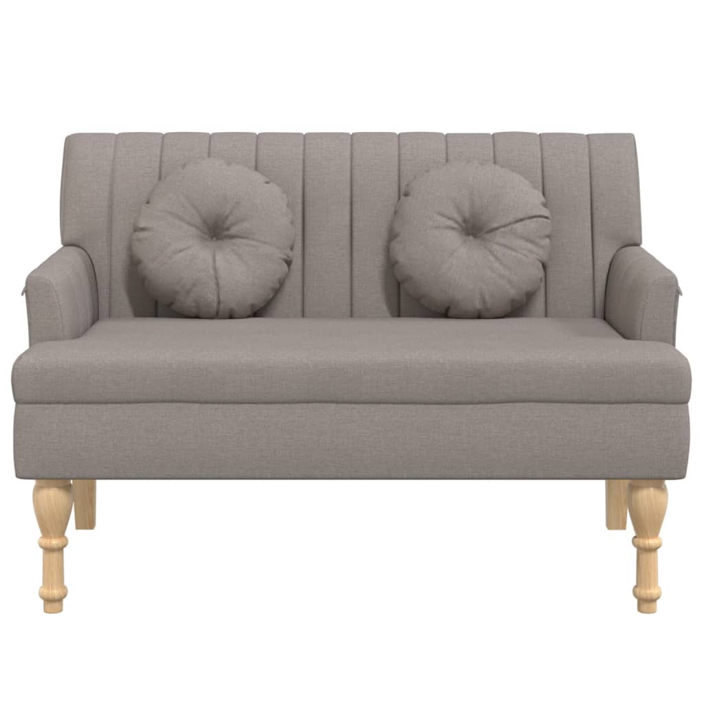 Παγκάκι Taupe 113 x 64,5 x 75,5 εκ. Υφασμάτινο με Μαξιλάρια 3