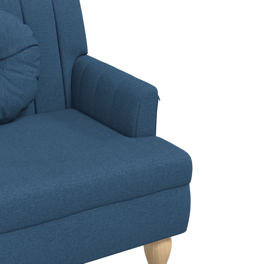 Παγκάκι Μπλε 113 x 64,5 x 75,5 εκ. Υφασμάτινο με Μαξιλάρια 6