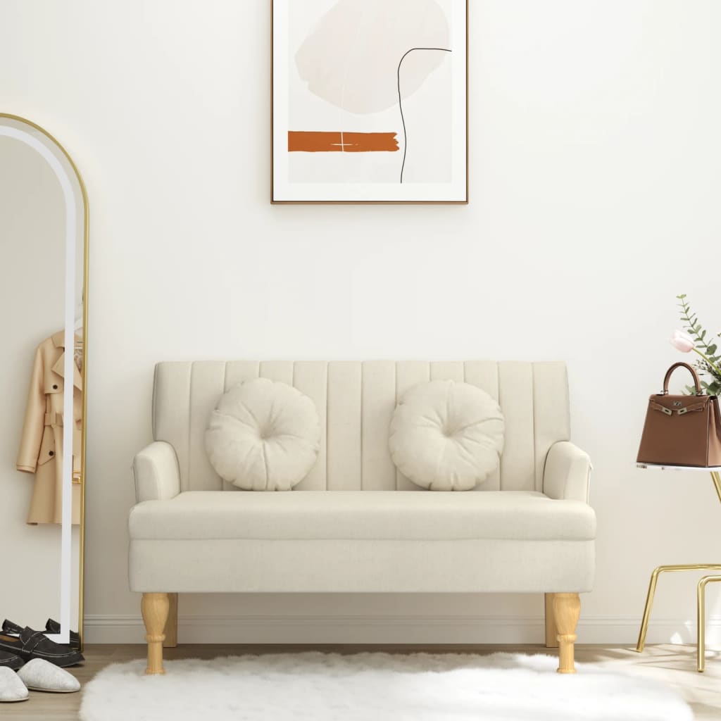 Παγκάκι 113 x 64,5 x 75,5 εκ. Λινό με Μαξιλάρια 1
