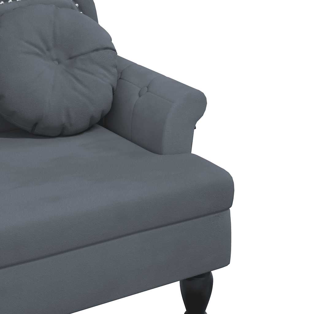 Παγκάκι Σκούρο Γκρι 120,5 x 65 x 75 εκ. Βελούδινο με Μαξιλάρια 7