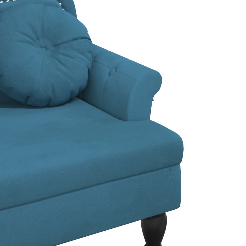 Παγκάκι με Μαξιλάρια Μπλε 120,5 x 65 x 75 εκ. Βελούδινο 6