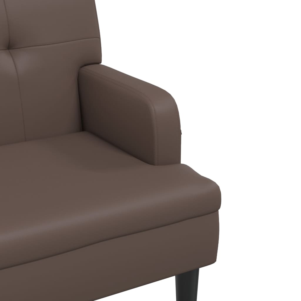 Παγκάκι με Πλάτη Καφέ 112 x 65,5 x 75 εκ. από Συνθετικό Δέρμα 6