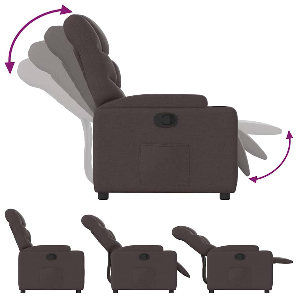 Πολυθρόνα Ανακλινόμενη Σκούρο Καφέ Υφασμάτινη 6