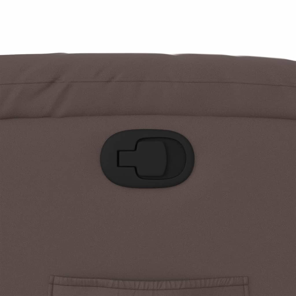 Πολυθρόνα Ανακλινόμενη Καφέ από Συνθετικό Δέρμα 9