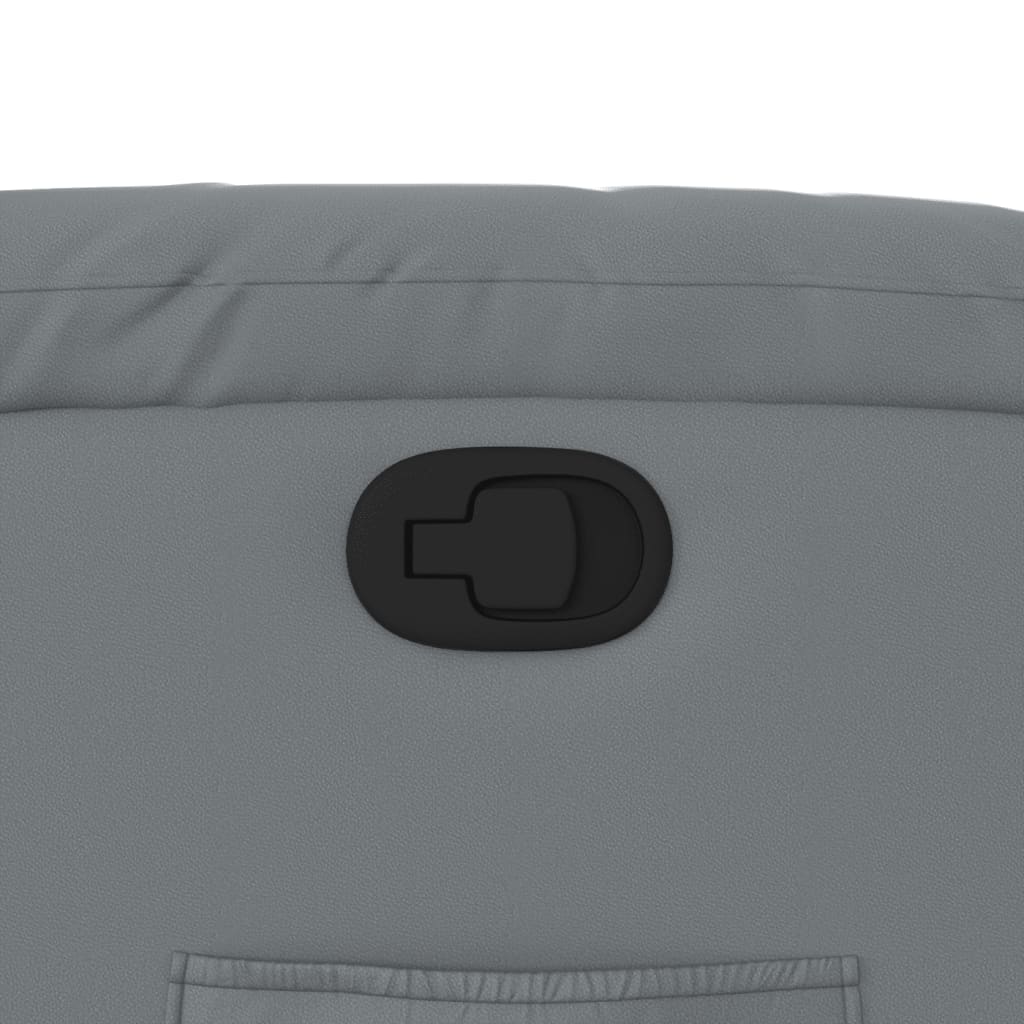 Πολυθρόνα Ανακλινόμενη Γκρι από Συνθετικό Δέρμα 9