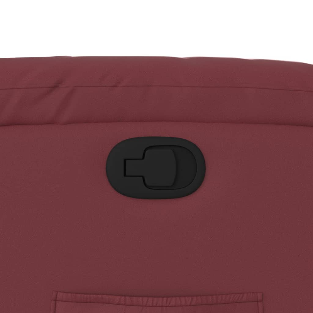 Πολυθρόνα Ανακλινόμενη Μπορντό από Συνθετικό Δέρμα 9