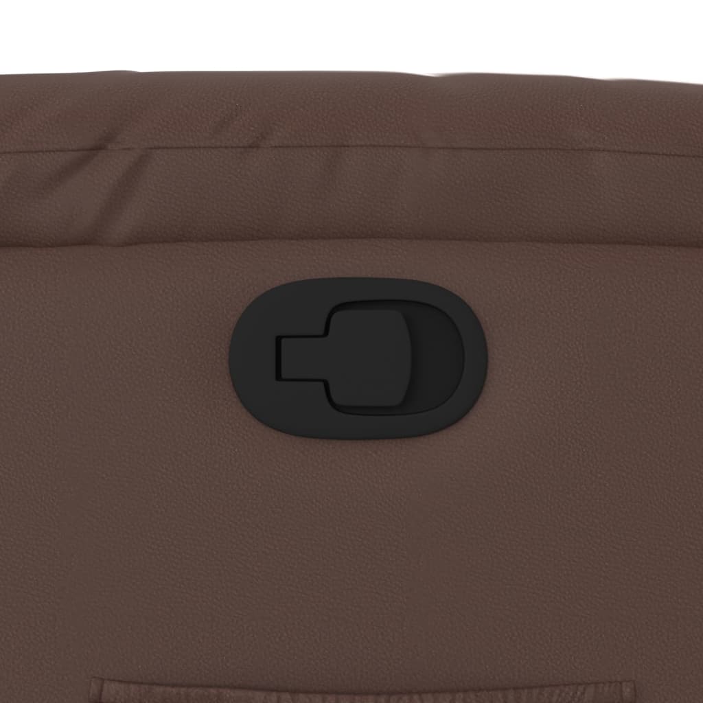 Πολυθρόνα Ανακλινόμενη Καφέ από Συνθετικό Δέρμα 9