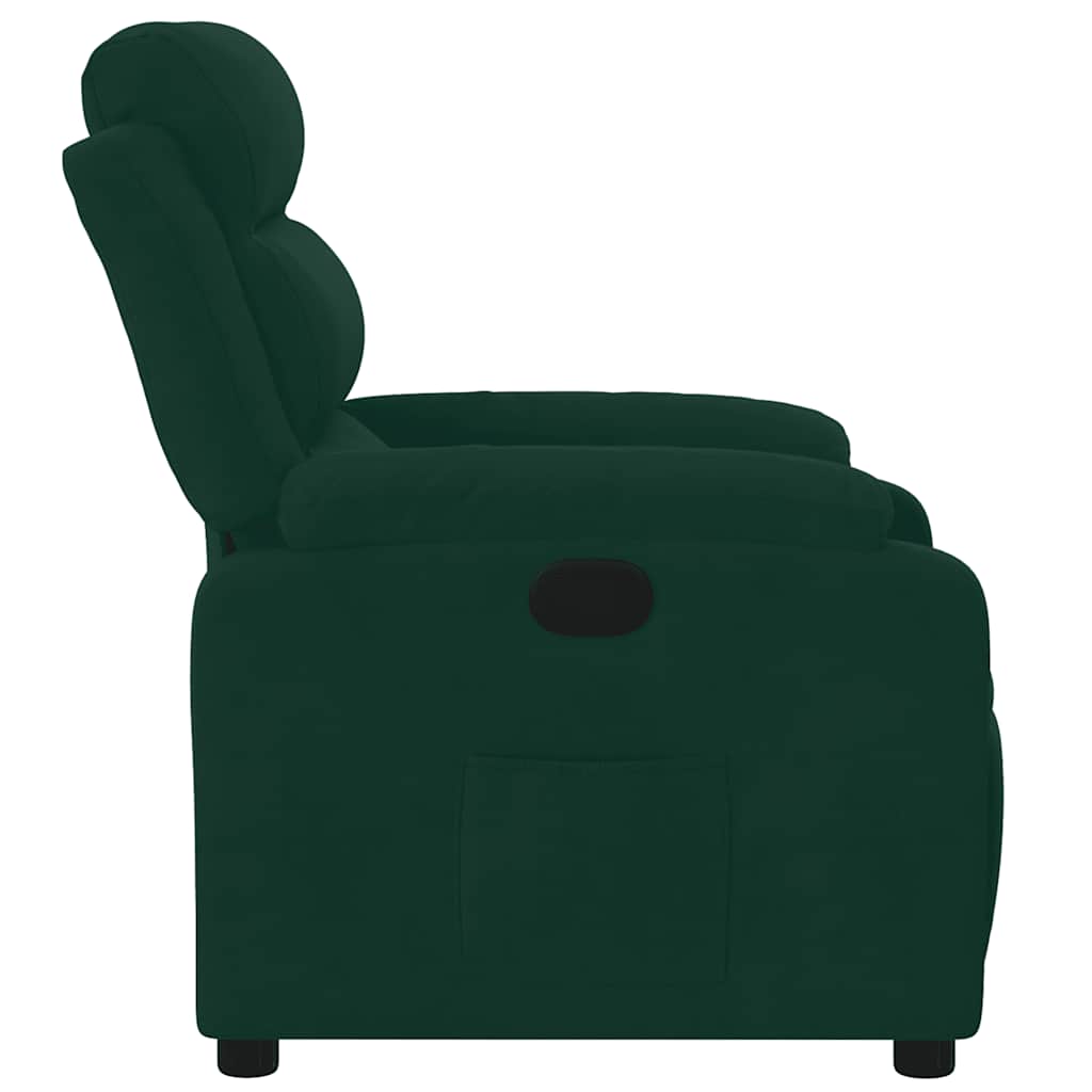 Πολυθρόνα Ανακλινόμενη Σκούρο Πράσινο Βελούδινη 7