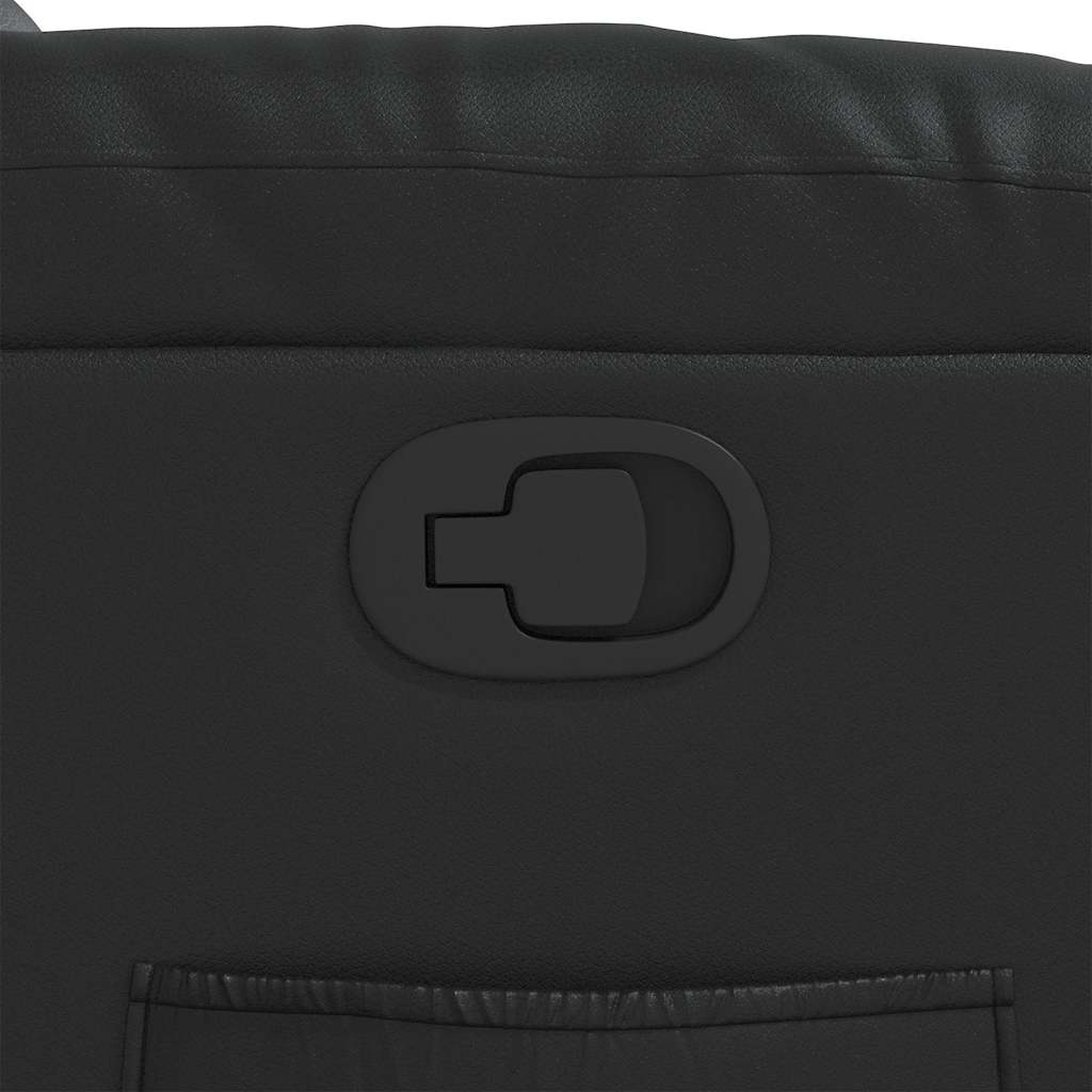 Πολυθρόνα Ανακλινόμενη Μαύρη από Συνθετικό Δέρμα 9