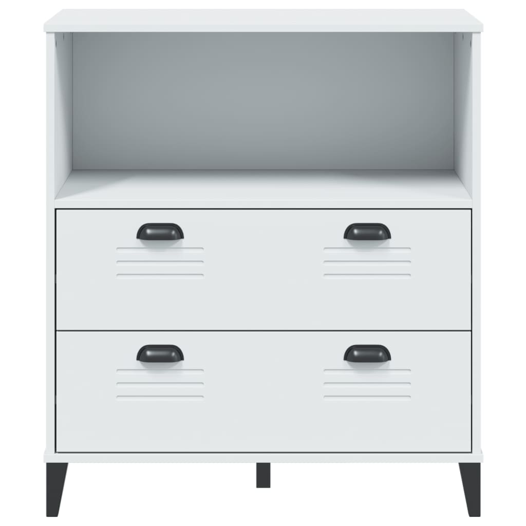 Βιβλιοθήκη VIKEN Λευκή 80x40x90 εκ. από Επεξεργασμένο Ξύλο 6