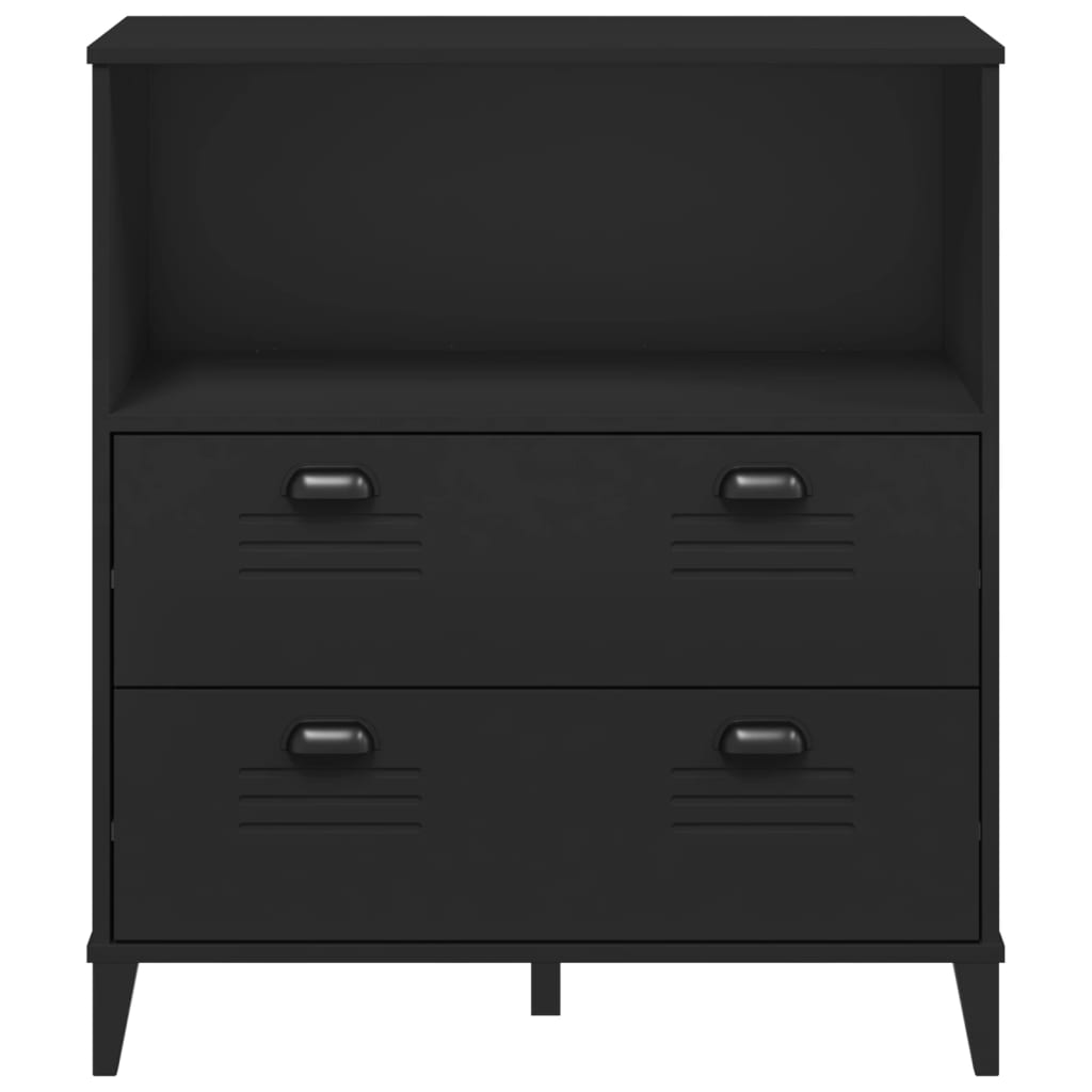 Βιβλιοθήκη VIKEN Μαύρη 80x40x90 εκ. από Επεξεργασμένο Ξύλο 6