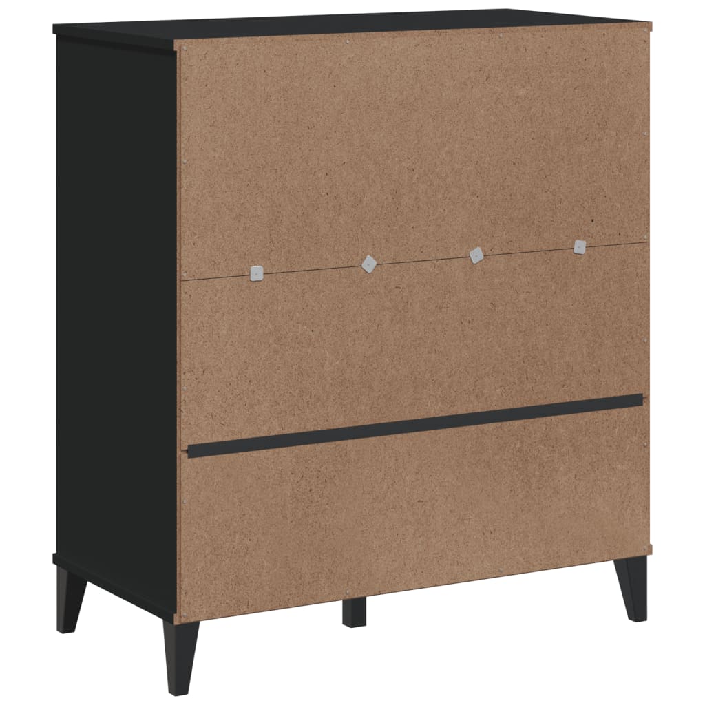 Βιβλιοθήκη VIKEN Μαύρη 80x40x90 εκ. από Επεξεργασμένο Ξύλο 8