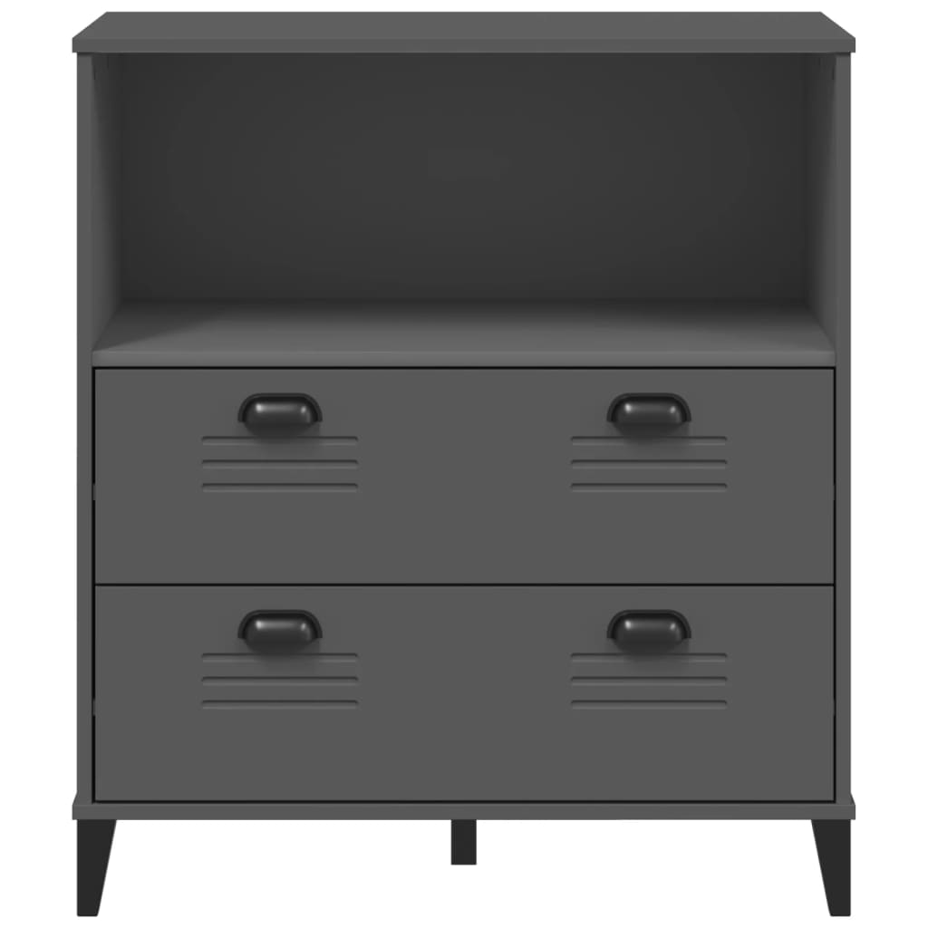 Βιβλιοθήκη VIKEN Ανθρακί Γκρι 80x40x90 εκ. από Επεξεργ. Ξύλο 6