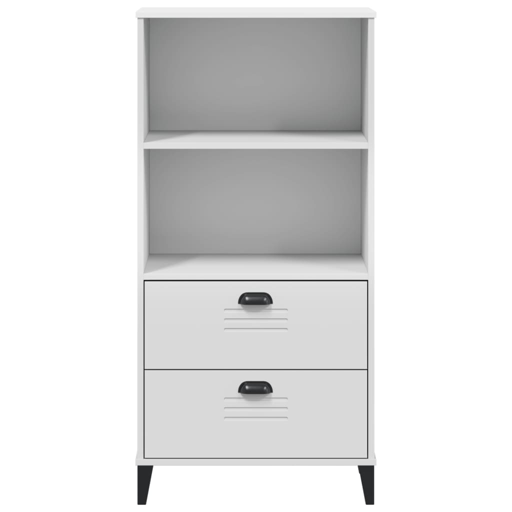 Βιβλιοθήκη VIKEN Λευκή 60x35x123 εκ. από Επεξεργασμένο Ξύλο 6