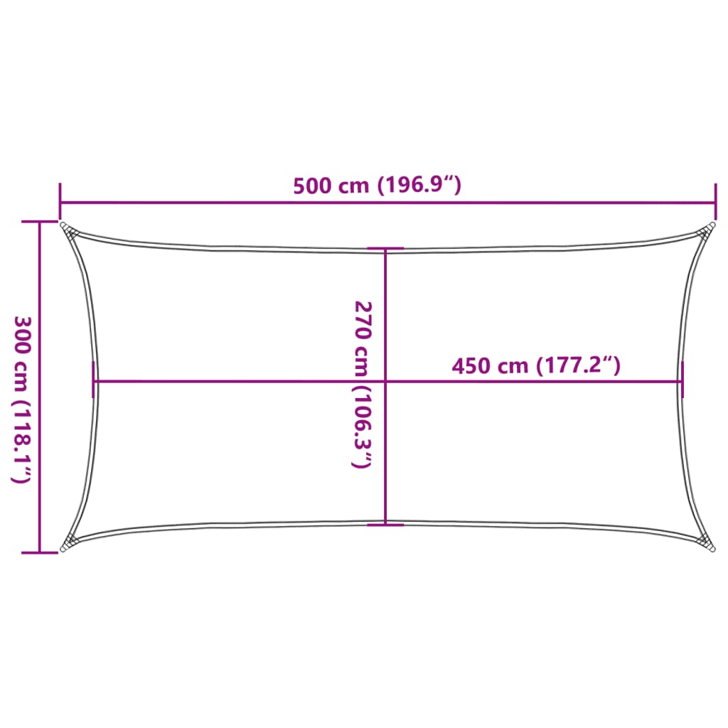 Πανί Σκίασης Ορθογώνιο Άμμου 3x5 μ. HDPE 160 γρ./μ² 10