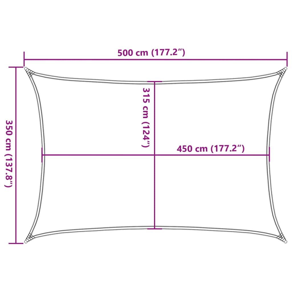 Πανί Σκίασης Ορθογώνιο Άμμου 3,5x5 μ. HDPE 160 γρ./μ² 10