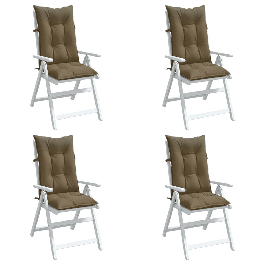 Μαξιλάρια Καρέκλας Κήπου Πλάτη 4τεμ Taupe 120x50x7 εκ. Ύφασμα 1