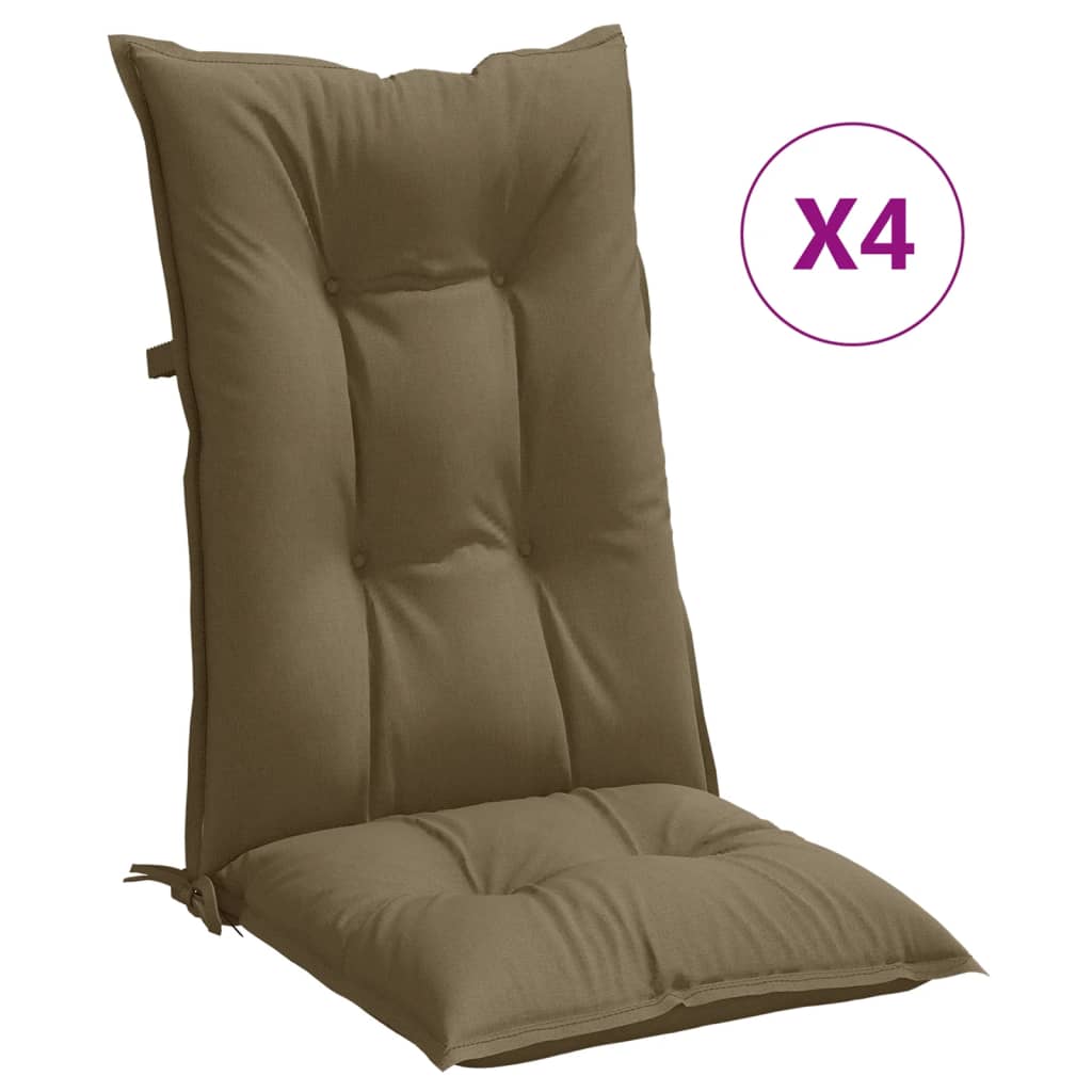 Μαξιλάρια Καρέκλας Κήπου Πλάτη 4τεμ Taupe 120x50x7 εκ. Ύφασμα 2