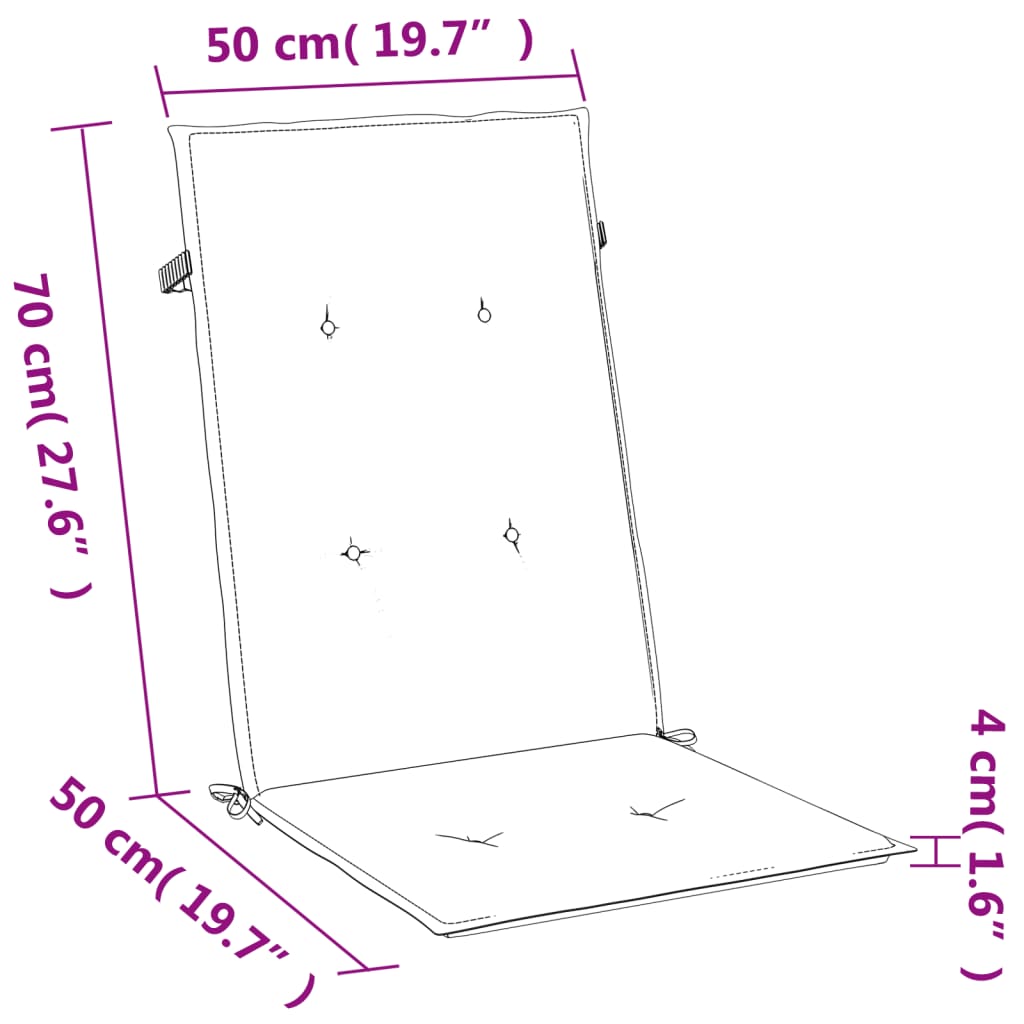 Μαξιλάρια Καρέκλας με Πλάτη 4 τεμ. Αν. Γκρι 120x50x4 εκ. Ύφασμα 11