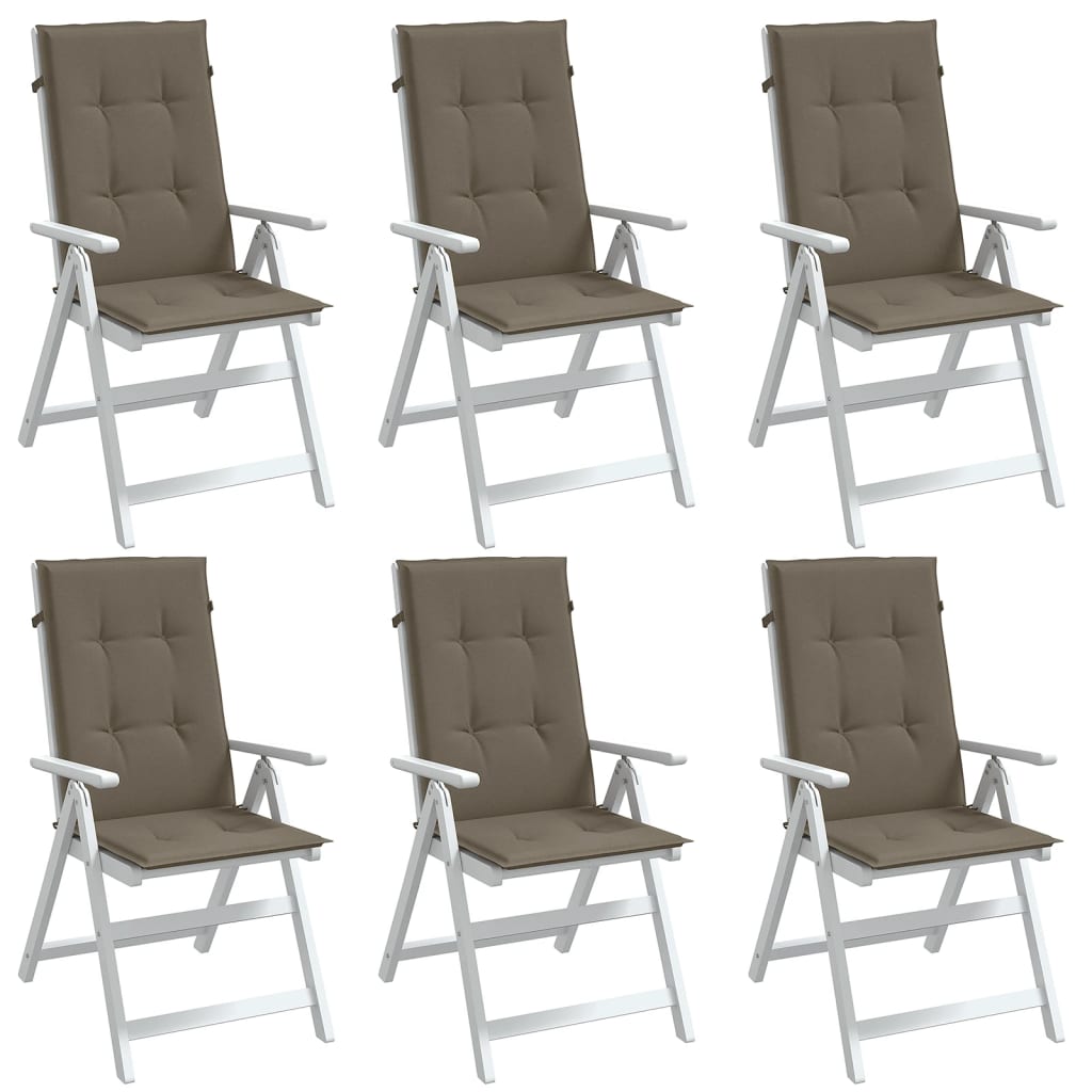 Μαξιλάρια Καρέκλας Κήπου Πλάτη 6τεμ Taupe 120x50x4 εκ. Ύφασμα 1