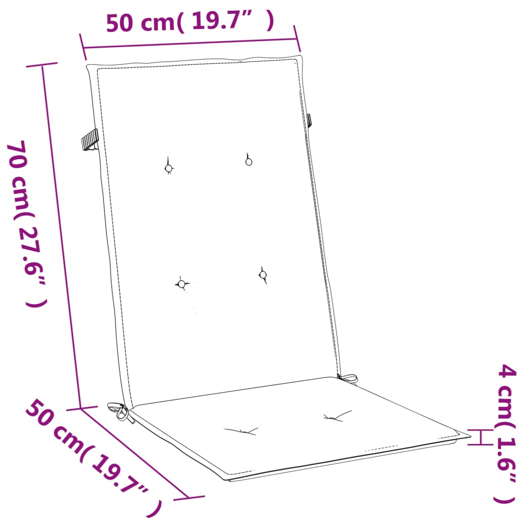 Μαξιλάρια Καρέκλας Κήπου Πλάτη 6τεμ Taupe 120x50x4 εκ. Ύφασμα 11