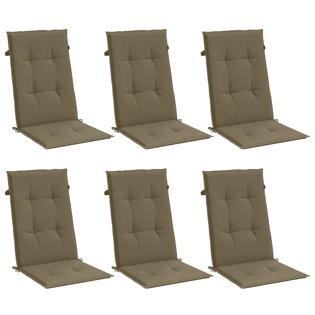 Μαξιλάρια Καρέκλας Κήπου Πλάτη 6τεμ Taupe 120x50x4 εκ. Ύφασμα 3