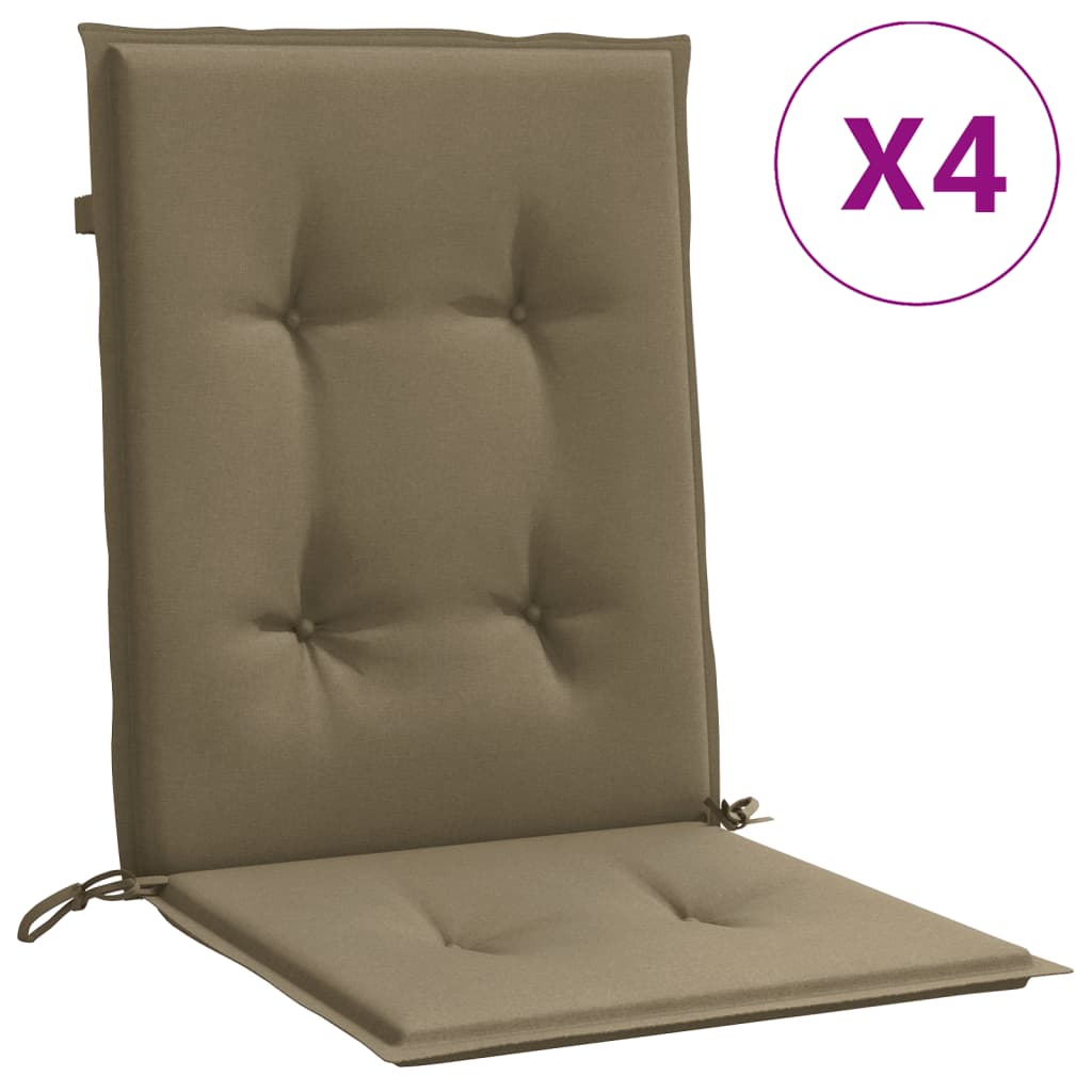 Μαξιλάρια Καρέκλας με Πλάτη 4 τεμ. Taupe 100x50x4 εκ. Ύφασμα 2