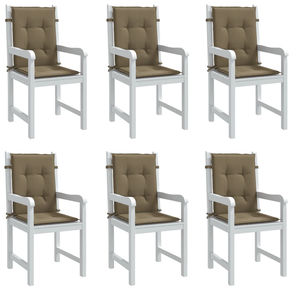 Μαξιλάρια Καρέκλας με Πλάτη 6 τεμ. Taupe 100x50x4 εκ. Ύφασμα 1