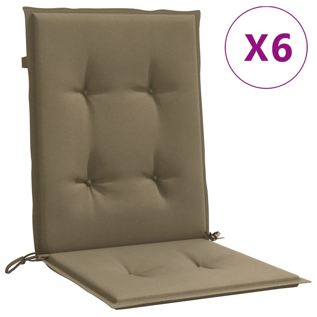 Μαξιλάρια Καρέκλας με Πλάτη 6 τεμ. Taupe 100x50x4 εκ. Ύφασμα 2