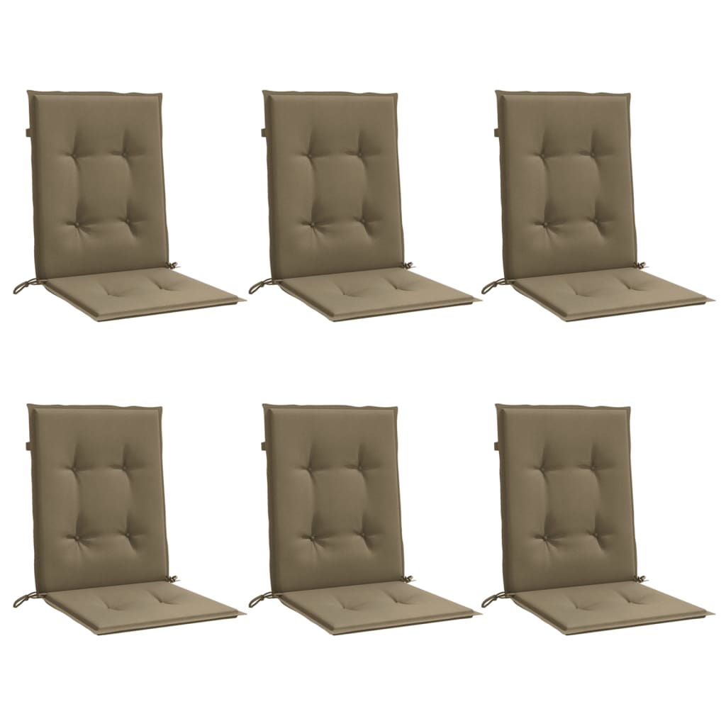 Μαξιλάρια Καρέκλας με Πλάτη 6 τεμ. Taupe 100x50x4 εκ. Ύφασμα 3