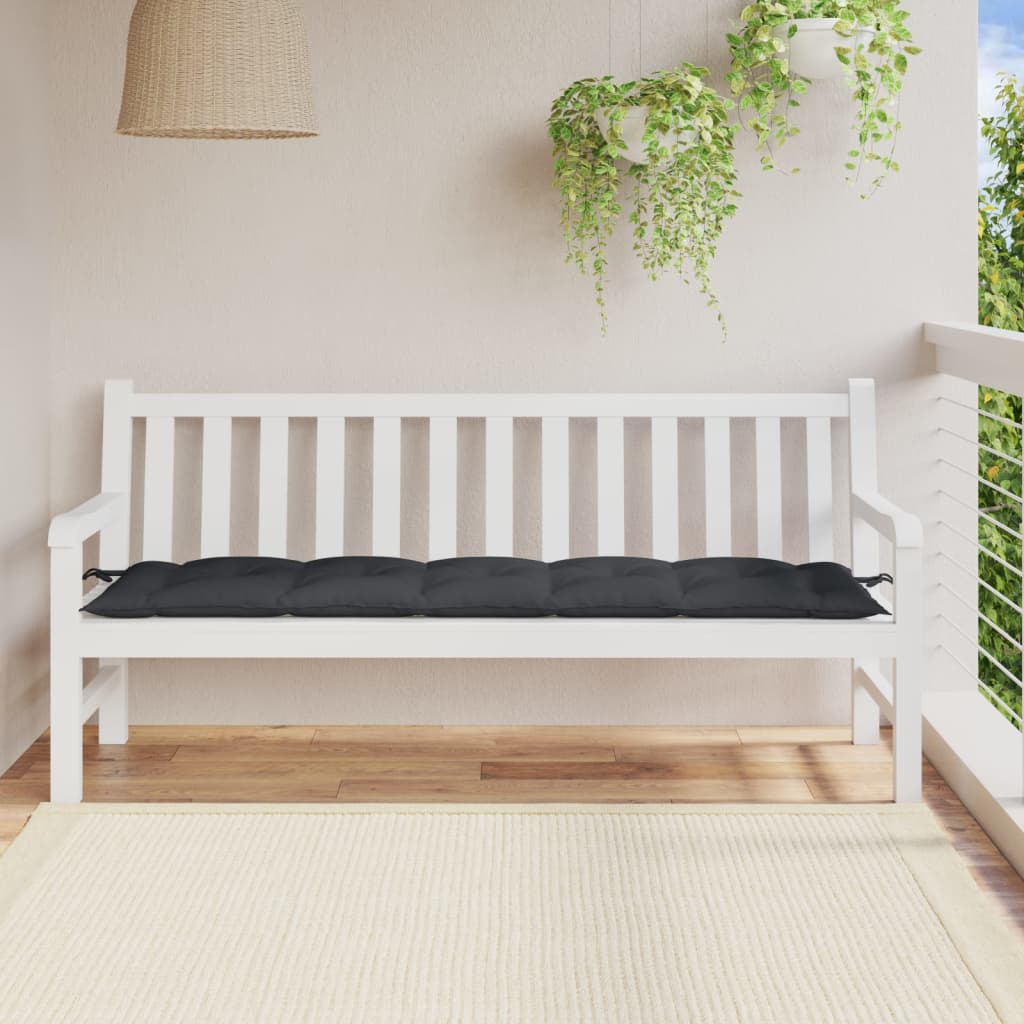 Μαξιλάρι Πάγκου Κήπου Ανθρακί Μελανζέ 180x50x7 εκ. Ύφασμα 3