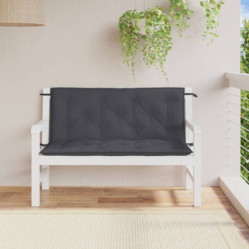Μαξιλάρι Πάγκου Κήπου Ανθρακί Μελανζέ 120x50x7εκ. Ύφασμα 3