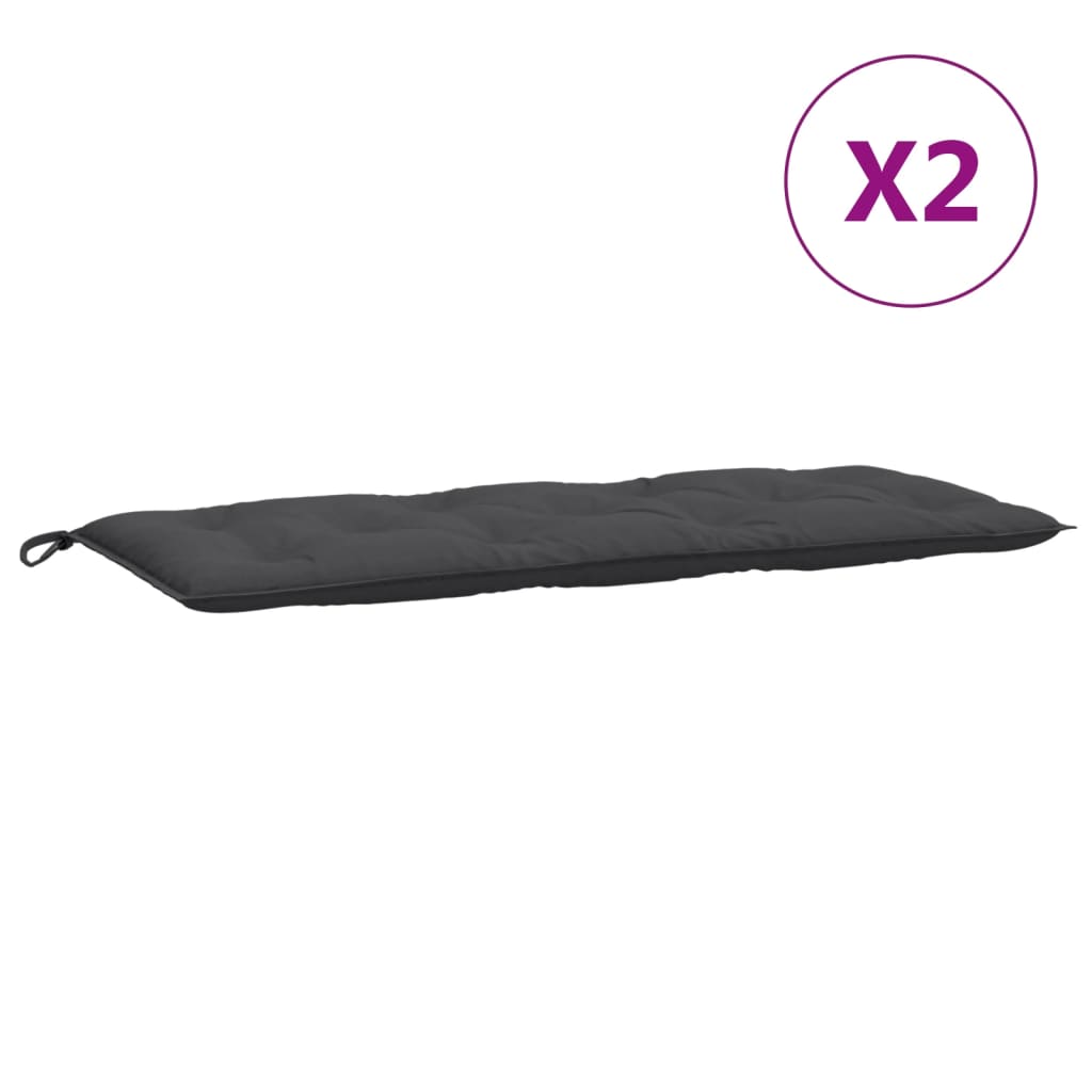 Μαξιλάρι Πάγκου Κήπου Ανθρακί Μελανζέ 120x50x7εκ. Ύφασμα 4