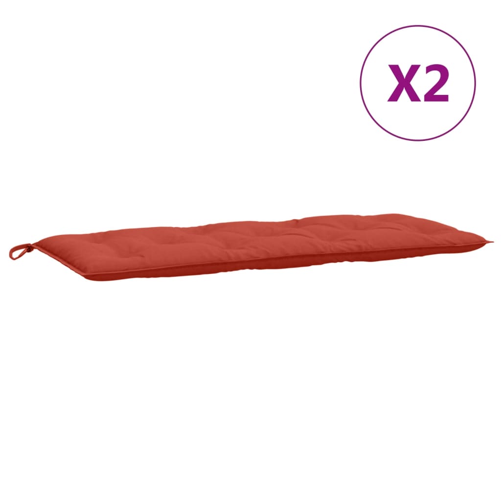 Μαξιλάρι Πάγκου Κήπου Κόκκινο Μελανζέ 120x50x7 εκ. Ύφασμα 4