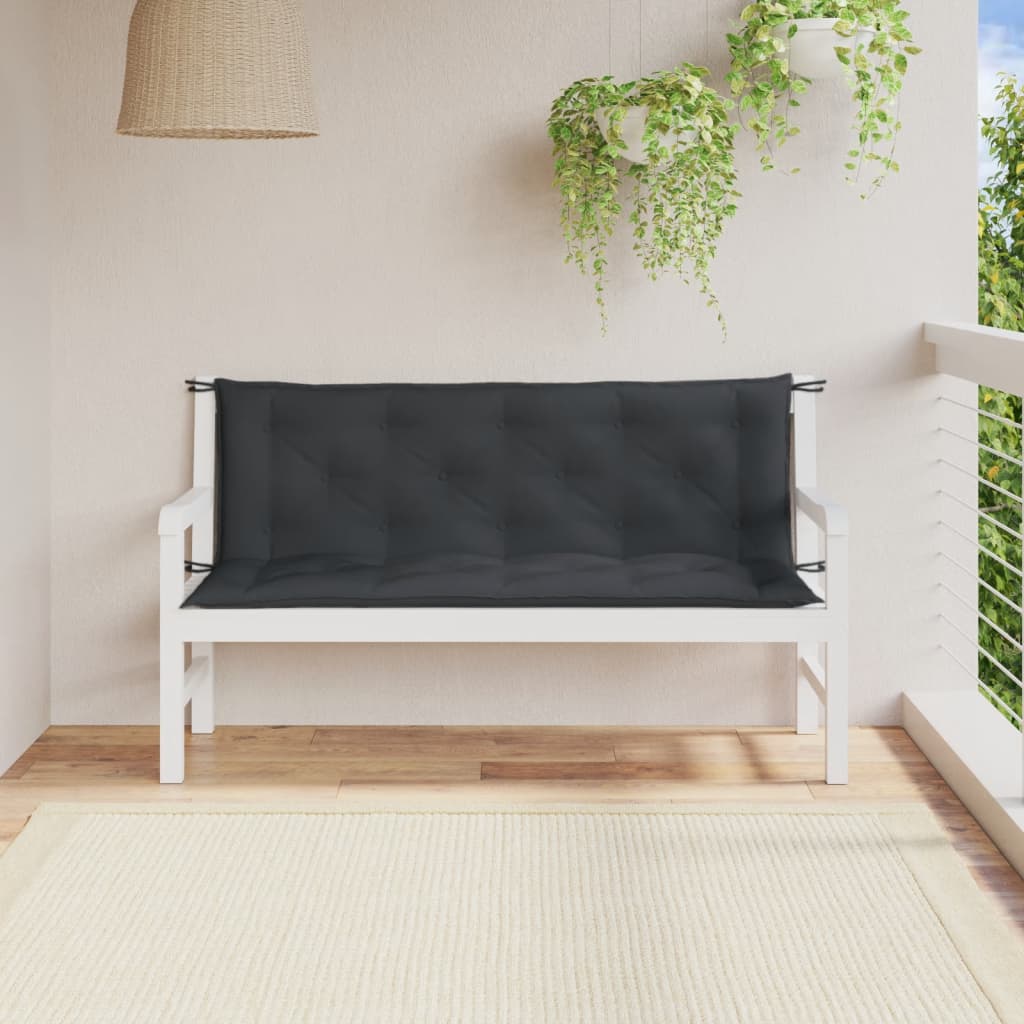 Μαξιλάρι Πάγκου Κήπου Ανθρακί Μελανζέ 150x50x7 εκ. Ύφασμα 3