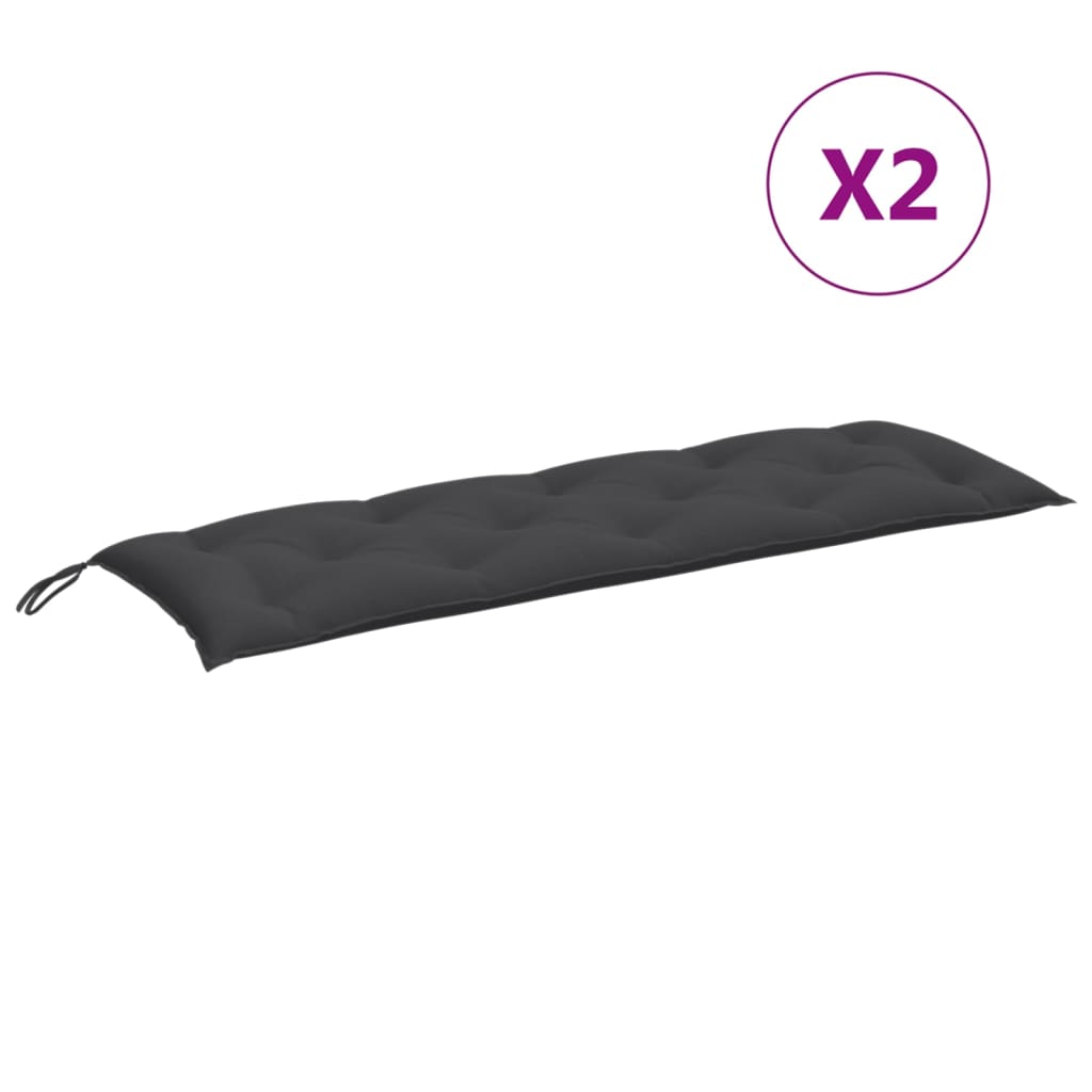 Μαξιλάρι Πάγκου Κήπου Ανθρακί Μελανζέ 150x50x7 εκ. Ύφασμα 4