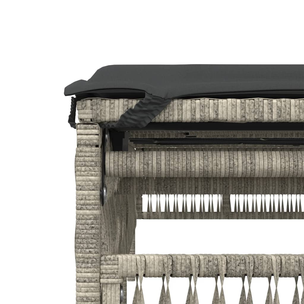 Ξαπλώστρα Ανοιχτό Γκρι από Συνθετικό Ρατάν με Μαξιλάρια 9