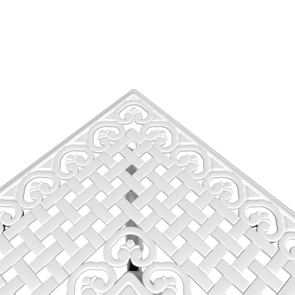 Τραπέζι Κήπου Λευκό 80 x 80 x 75 εκ. από Χυτό Αλουμίνιο 9