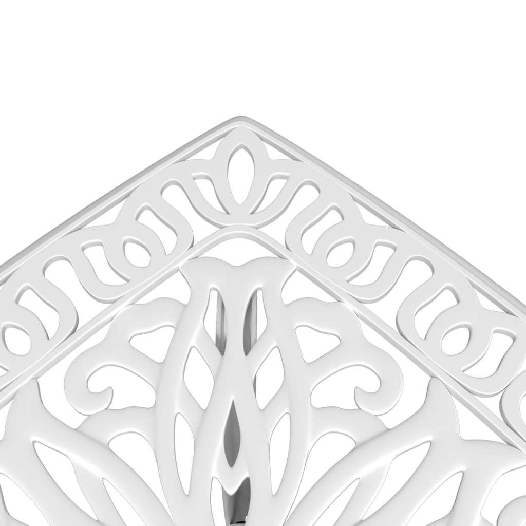 Τραπέζι Κήπου Λευκό 53 x 53 x 53 εκ. από Χυτό Αλουμίνιο 9