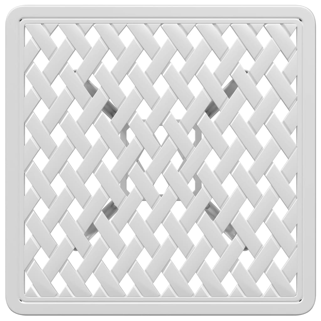 Τραπέζι Κήπου Λευκό 53 x 53 x 53 εκ. από Χυτό Αλουμίνιο 8