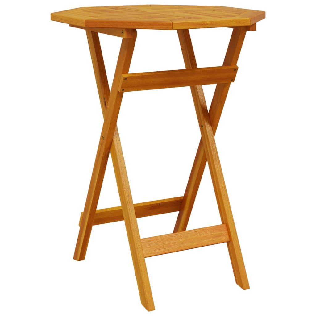 Τραπέζι Κήπου Πτυσσόμενο Ø60x75 εκ. Μασίφ Ξύλο Ακακίας 2